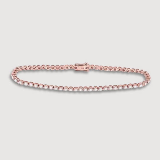 Product image of Studded Tennis Bracelet with 2ct natural diamonds in 10k solid rose gold | GOLDZENN 