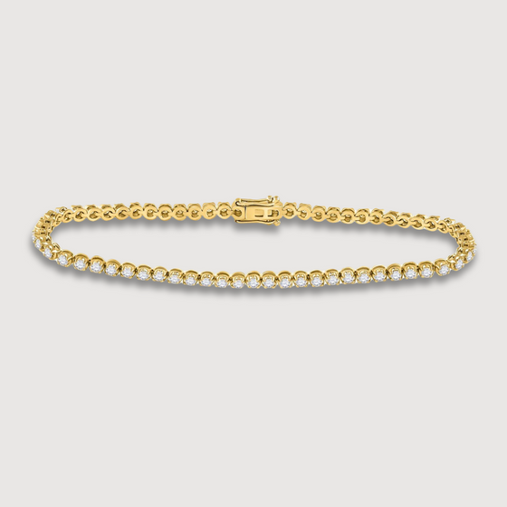 Product image of Studded Tennis Bracelet with 2ct natural diamonds in 10k solid yellow gold | GOLDZENN 