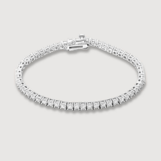 Tennis Bracelet with Lab Grown Diamonds in 14k Solid White Gold. Available in 1.75mm-5mm Widths | GOLDZENN