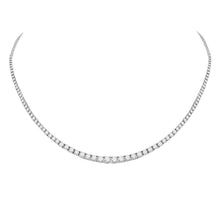  4CTW Round Diamond Studded Tennis Ladies Necklace - 14K White Gold