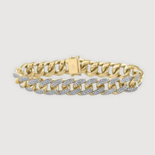  7CTW Round Diamond Cuban Link Bracelet- 10K Yellow Gold