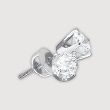  2CTW Round Diamond Solitaire Stud Earrings - 14k White Gold