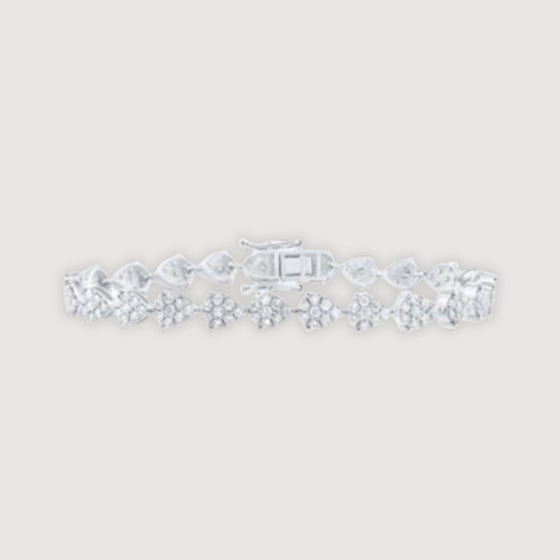 3-1/2CTW Diamond Pear Shape Fashion Bracelet- 10K Gold