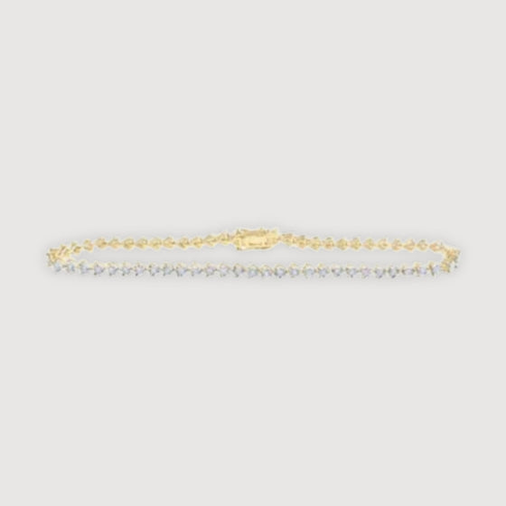 7/8CTW Round Diamond Heart Nicoles Dream Collection Bracelet- 10K Yellow Gold