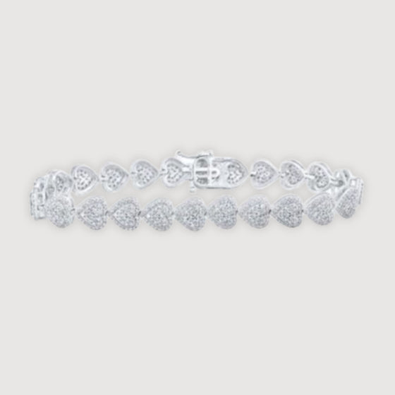 2-5/8CTW Round Diamond Heart Nicoles Dream Collection Bracelet- 10K Gold