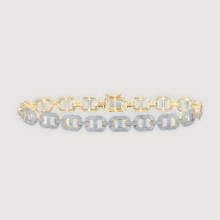  3-1/4CTW Round Diamond Fashion Link Bracelet- 10K Yellow Gold