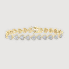  2-5/8CTW Round Diamond Heart Nicoles Dream Collection Bracelet- 10K Gold