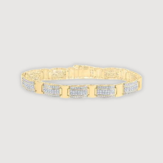 7-1/5CTW Diamond Ladies Elegant Fashion Bracelet- 10K Yellow Gold