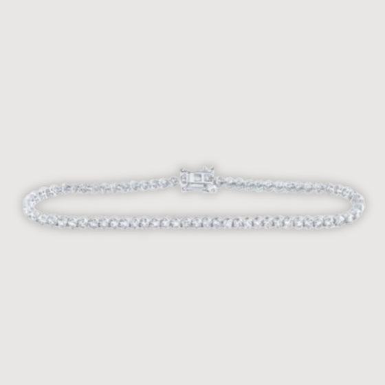 3CTW Round Diamond Single Row Bracelet- 14K Gold