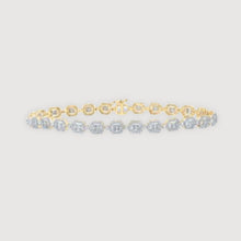  2-7/8CTW Baguette Diamond Geometric Link Bracelet- 14K Gold