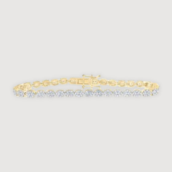 2-3/8CTW Diamond Oval Shape Fashion Bracelet- 10K Yellow Gold