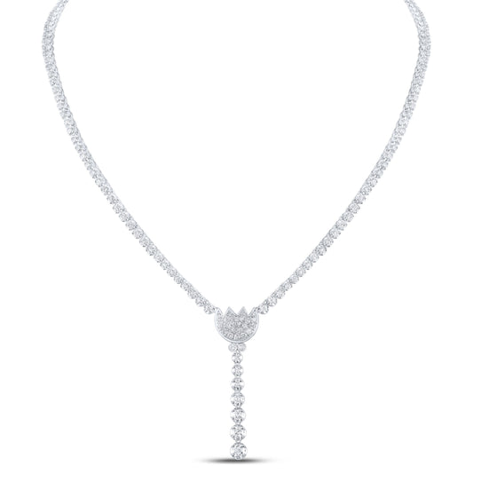 3-5/8CTW Diamond Fashion Ladies Necklace -  14K White Gold