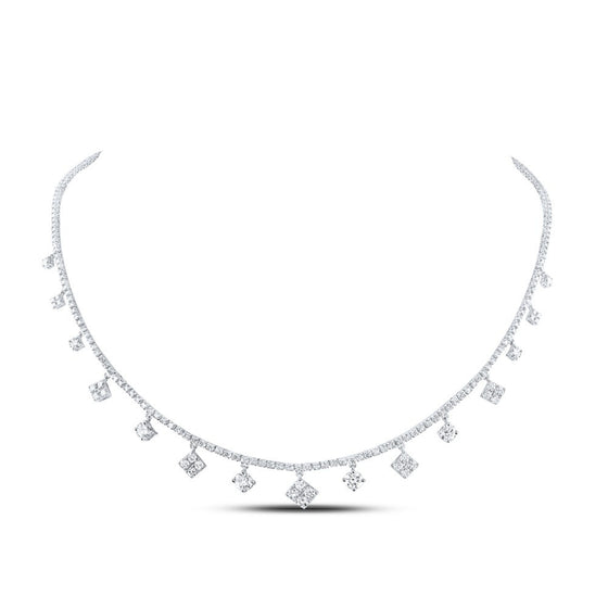 5-7/8CTW Diamond Fashion Ladies Necklace -  14K White Gold