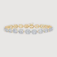  4CTW Baguette Diamond Square Link  Bracelet- 10K Yellow Gold