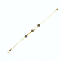 The 3 Leaf Clover Bracelet in 14k yellow gold features three evenly spaced clover-leaf charms and adjustable clasps for a perfect fit.