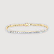  4-1/3CTW Round Diamond Single Row Link Bracelet- 14K Yellow Gold