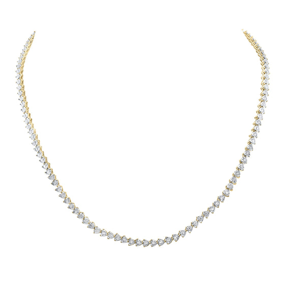 2ct Heart-Shaped Natural Diamond Tennis Chain – 10K Yellow Gold