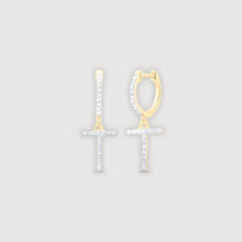  1/5CTW Diamond Gift Initial "T" Dangling Earrings - 10K Yellow Gold