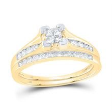 1/2CTW Princess Diamond Bridal Engagement Wedding Ring Set- 10K Yellow Gold