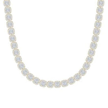  16CTW Diamond Cushion Fashion Ladies Necklace - 22" 10K Gold