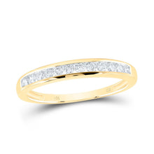  1/4CTW Round Channel Diamond Single Row Anniversary Wedding Engagement Ring Band - 14K Yellow Gold
