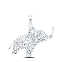  1/3CTW Diamond Gift Elephant Fashion Pendant- 10k White Gold