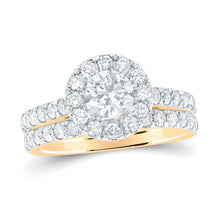  1-7/8CTW Round Diamond Halo Bridal Engagement Wedding Ring- 14K Gold