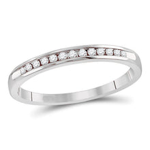 1/10CTW Round Diamond Single Row Channel-Set Anniversary Wedding Engagement Ring Band - 14K White Gold
