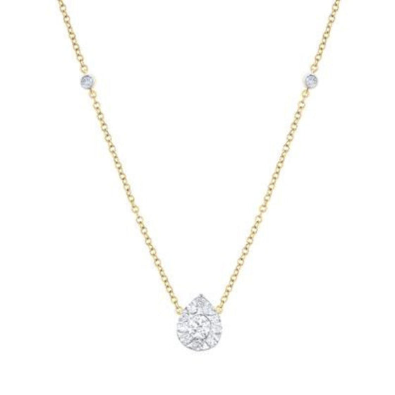 5/8CTW Diamond Fashion Ladies Necklace - 14K Yellow Gold