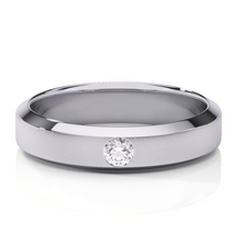  4.5mm White Gold Wedding Band with Lab Diamond CenterCelebrate love with the 4.5mm White Gold Wedding Band. Features a sleek design, radiant lab diamond center, and polished white gold for timeless sophistication.