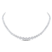  8-1/5CTW Diamond Fashion Ladies Necklace - 14K White Gold