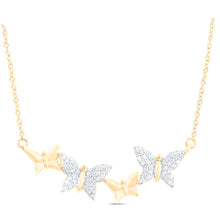  1/4CTW Diamond CN Fashion Butterfly Necklace - 18" 10K Yellow Gold