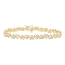  1CTW Round Diamond Heart Fashion Bracelet- 10K Yellow Gold