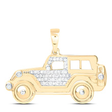  1/8CTW Diamond Gift Jeep Pendant- 10k Yellow Gold