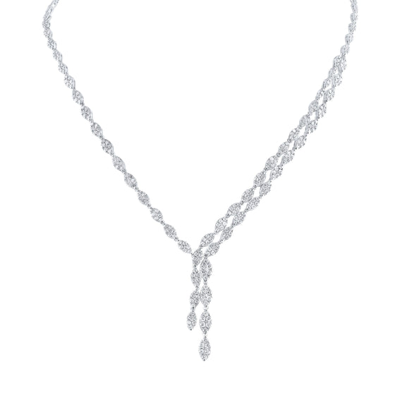 7-3/8CTW Diamond Ana M Fashion Ladies Necklace 14K White Gold