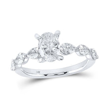  1-7/8CTW Oval Diamond Solitaire Wedding Engagement Ring Set- 14K White Gold