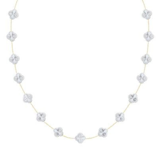 2-5/8CTW Diamond Fashion Clover Ladies Necklace - 18"-  10K Yellow Gold