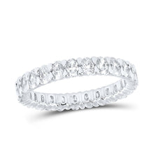  2CTW Oval Diamond Eternity Bridal Wedding Engagement Anniversary Band- 14K White Gold