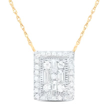  1/3CTW Diamond Ana M Fashion Emerald Baguette Necklace - 18" Yellow Gold