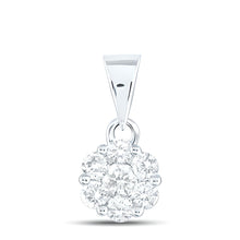  1/2CTW Diamond Flower Fashion Pendant  - 10k White Gold