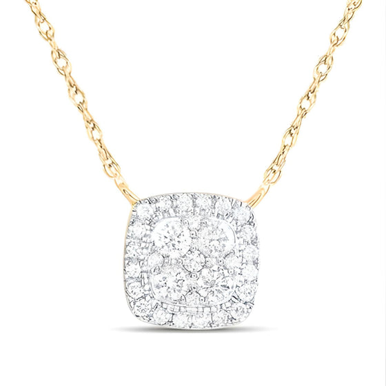 1/3CTW Diamond Fashion Cushion Necklace - 18" 10K Yellow Gold