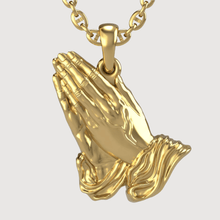  alt=" Celebrate faith with the 14K Gold Praying Hands Pendant. Features a detailed design in radiant 14K gold, symbolizing hope, devotion, and spirituality. "