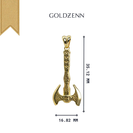 Alt="Embrace strength and heritage with the Viking Axe Pendant in 14K gold. A bold men’s pendant, handcrafted for those who value power and style."