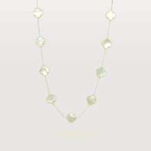  Pearl Four Leaf Clover Necklace in 14k Yellow Gold. | GOLDZENN