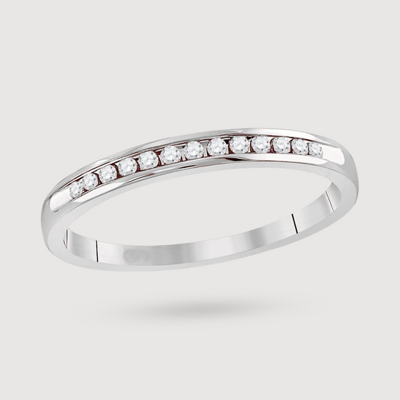 Women's Eternity 1/10ctw Natural Diamond Wedding Band in 14k White Gold 