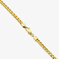A close-up of the Franco Chain- 1.8mm-6.5mm Solid Yellow Gold necklace with a lobster clasp, shown against a plain white background.