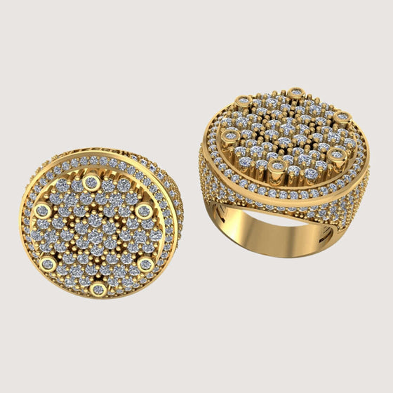 Round Cluster Diamond Ring in Yellow Gold featuring 4.65 CT Lab-Grown Diamonds