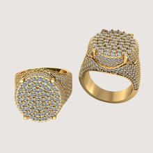  Round Pavé Diamond Ring in Yellow Gold featuring 4.58 CT Lab-Grown Diamonds