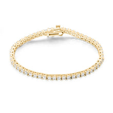  2mm-5mm Tennis Bracelet with moissanite stones in 14k Solid Yellow Gold, stamped for authenticity | GOLDZENN  