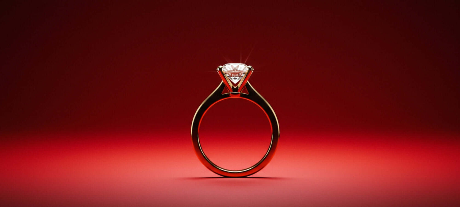 engagement ring made in gold with a stunning diamond in the center